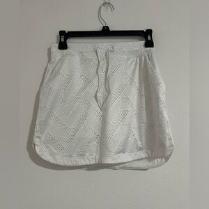 White Patterned Skort